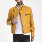 Stan Leather Jacket // Yellow (L)