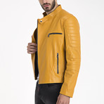 Stan Leather Jacket // Yellow (S)