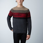 Grepa Striped Sweater Round Collar // Wood (L)