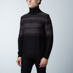 Lombardia Turtle Collar Sweater // Black (2XL)