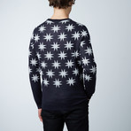 Yonnast Round Collar Sweater // Loud Blue (XL)