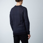 Posse Round Collar Vanise' Effect Sweater // China Blue (L)