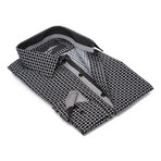 Modern-Fit Men's Dress Shirt // Black Print (S)