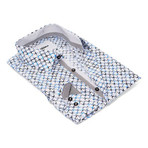 True Modern-Fit Men's Dress Shirt // White + Blue (S)