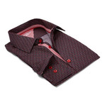 True Modern-Fit Men's Dress Shirt // Black + Red (S)