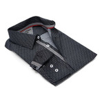 True Modern-Fit Men's Dress Shirt // Black + Grey (S)