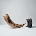 Polished Viking Drinking Horn + Stand // XL