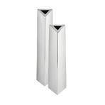 Angled Triangular Vase // Stainless Steel // Large