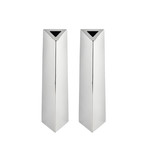 Angled Triangular Vase // Stainless Steel // Set of Two