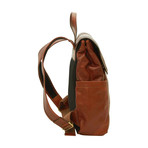 Florentine Collection // Soft Calfskin Leather Laptop Backpack (Dark Brown)