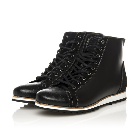 Lace-Up High Top Sneaker // Black (Euro: 39)