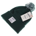 Tassel Beanie // Bottle Green (Bottle Green, Off White)