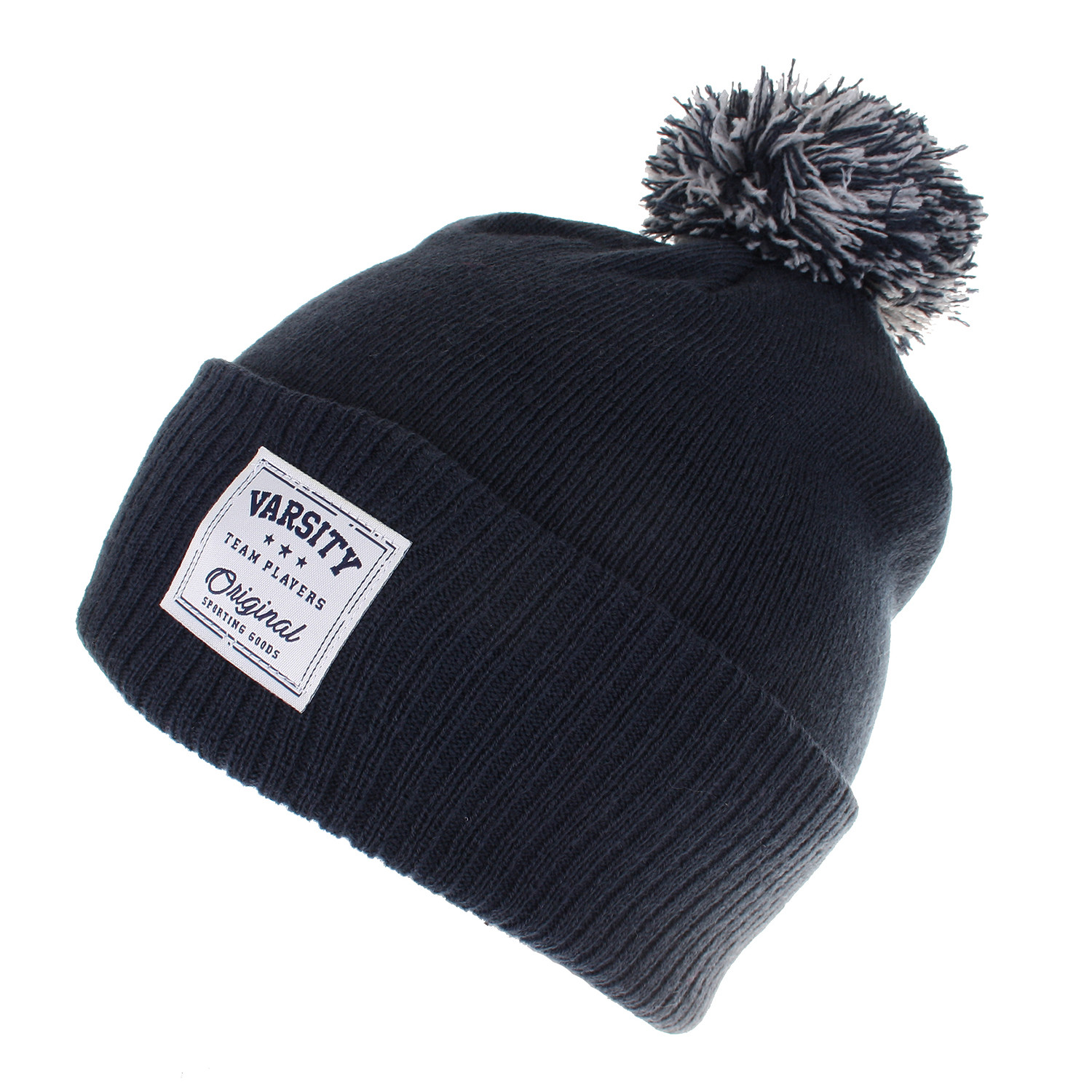 Tassel Beanie // French Navy (French Navy, Light Grey) - Mandarin ...