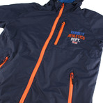 Lined Jacket // Navy + Royal + Orange (XL)