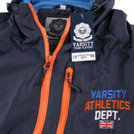 Lined Jacket // Navy + Royal + Orange (XL)