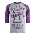 Long-Sleeve Tee // Heather Grey + Heather Aubergine (L)