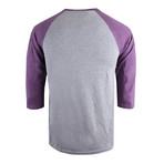 Long-Sleeve Tee // Heather Grey + Heather Aubergine (S)