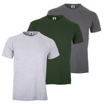 Tee Shirt Bundle // Green + Grey + Charcoal // Pack of 3 (L)