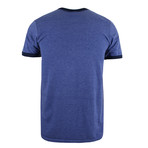 Ringer Tee // Heather Blue + Navy (M)