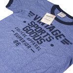 Ringer Tee // Heather Blue + Navy (M)