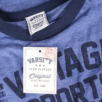 Ringer Tee // Heather Blue + Navy (M)