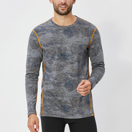 Base Long-Sleeve Contrast Shirt // Mountain Camo Print (S)