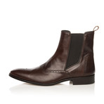 Medallion Chelsea Boot // Dark Brown (Euro: 46)