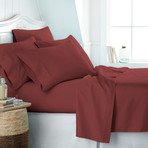 Hotel Collection // Premium Ultra Soft 6 Piece Bed Sheet Set // Burgundy (Twin)