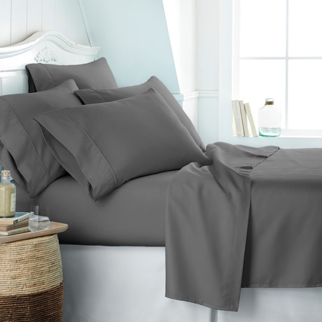 Hotel Collection // Premium Ultra Soft 6 Piece Bed Sheet Set // Gray (Twin)