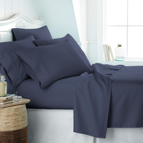 Hotel Collection // Premium Ultra Soft 6 Piece Bed Sheet Set // Navy (Twin)