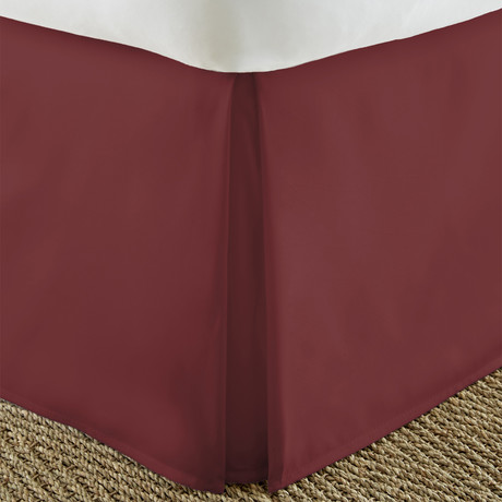 Hotel Collection // Premium Bed Skirt Dust Ruffle // Burgundy (Twin)