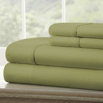 Hotel Collection // Luxury Soft Chevron 4 Piece Bed Sheet Set // Sage (Twin)