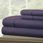 Hotel Collection // Luxury Soft Chevron 4 Piece Bed Sheet Set // Purple (Full)