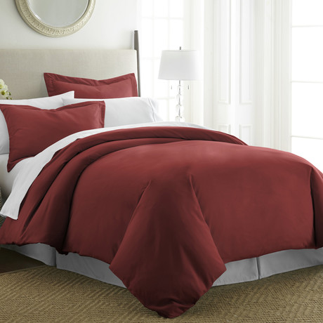 Hotel Collection // Premium Ultra Soft 3 Piece Duvet Cover Set // Burgundy (Twin/Twin XL)