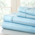 Hotel Collection // Luxury Soft Striped 4 Piece Bed Sheet Set // Aqua (Full)