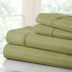 Hotel Collection // Luxury Soft Striped 4 Piece Bed Sheet Set // Sage (Full)