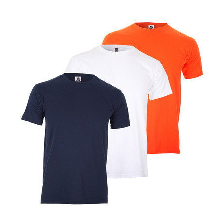 Tee Shirt Bundle // Orange + Navy + White // Pack of 3 (S)