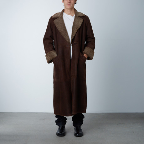 Snow Top Shearling Long Coat // Brown (XS)