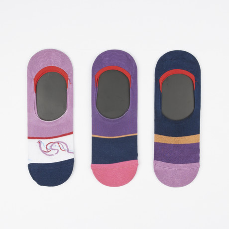 Socks // Pack of 3 // Purple Color Block