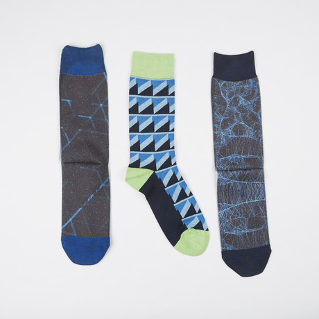 Socks // Pack of 3 // Blue Web