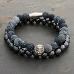 The Macauba Bracelet Set // Gray + Blue
