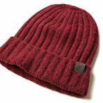 The Aston Wool Blend Beanie // Dark + Cherry