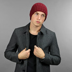 The Aston Wool Blend Beanie // Dark + Cherry