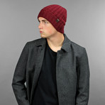 The Aston Wool Blend Beanie // Dark + Cherry