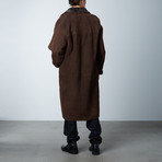 Damien Suede Shearling Long Coat // Brown (XS)