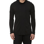 Raw-Edge Tank Hoodie // Black (M)