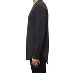 Raw-Edge Long-Sleeve Tee // Grey (S)