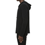 Cross-Neck Long-Sleeve Hoodie // Black (XL)