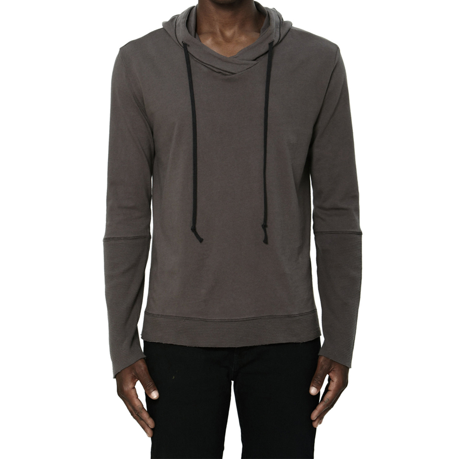Cross-Neck Long-Sleeve Hoodie // Charcoal (S) - Uncommon Thrds - Touch ...
