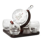 Globe Decanter + 4 Glasses